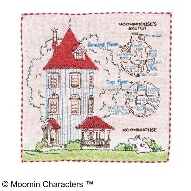 MOOMIN  刺繍Storyミニタオル「ムーミンの家」