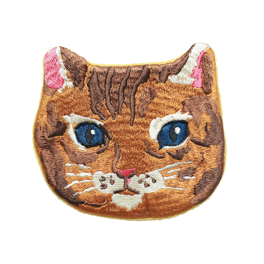 Nathalie Lete Embroidered cat face pouch Maya