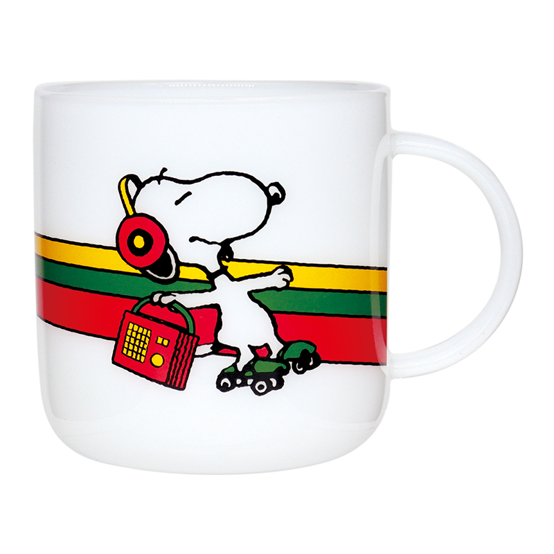 PEANUTS  GLASS MUG /RAINBOW