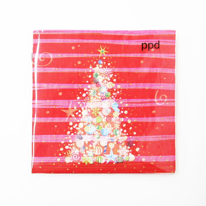 PPD クリスマスペーパーナプキン　Christmas Red