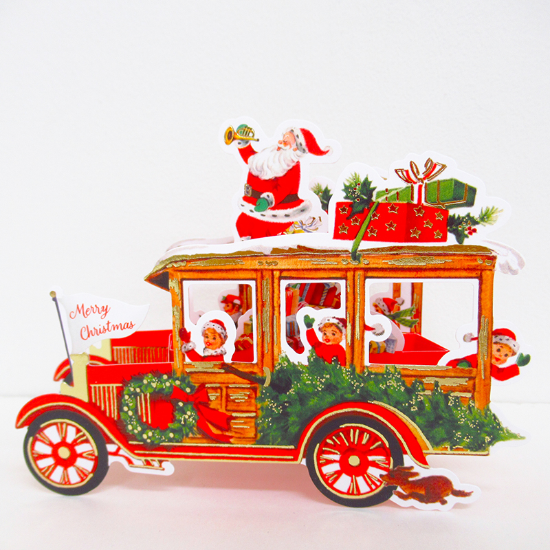 Chritsmas 3D Card Car/Chritsmas Vehicle School Bus