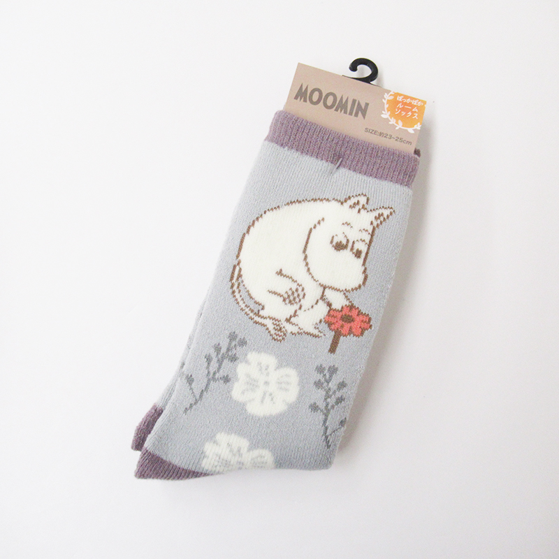 MOOMIN ポッカポカルームソックス　ムーミン　花と枝 GY