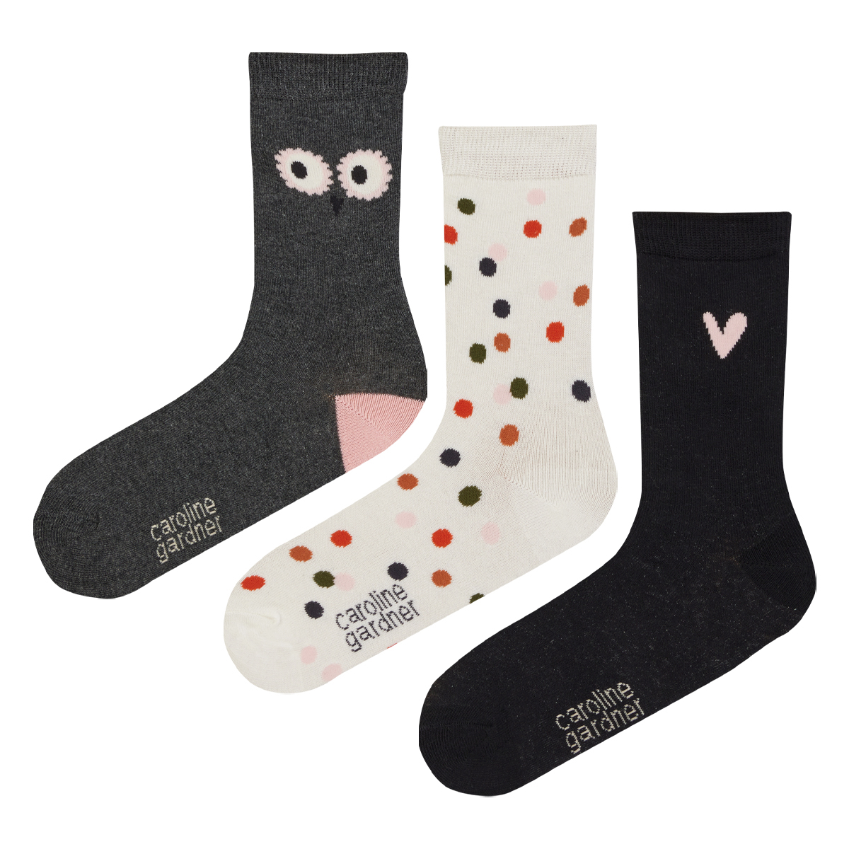 caroline gardner Socks ３足セット LMIX/OWL