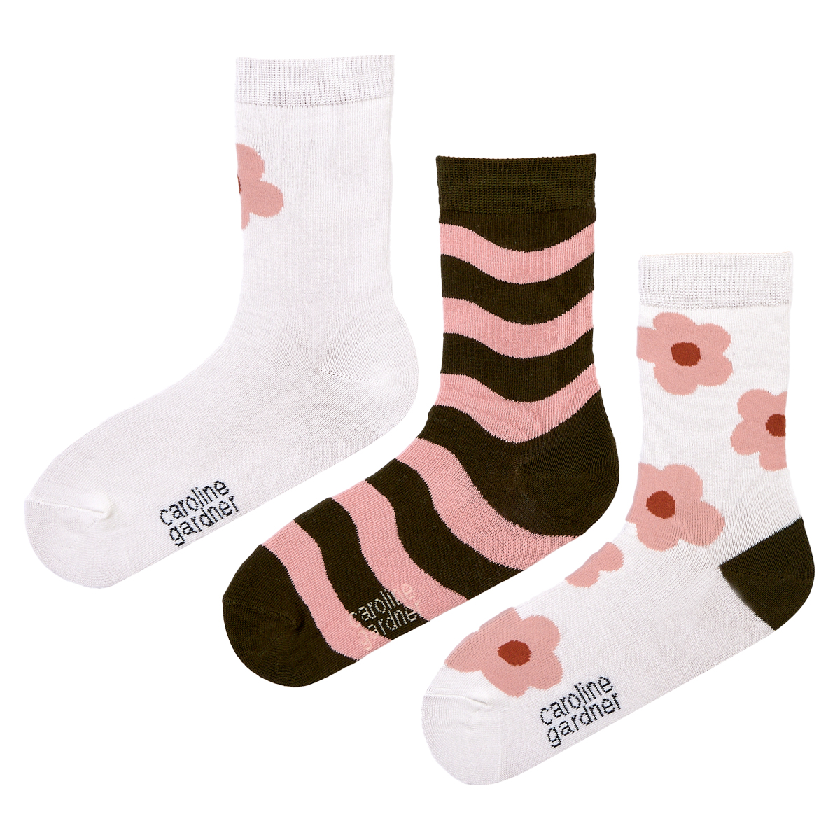 caroline gardner Socks ３足セット LWHT/Flower