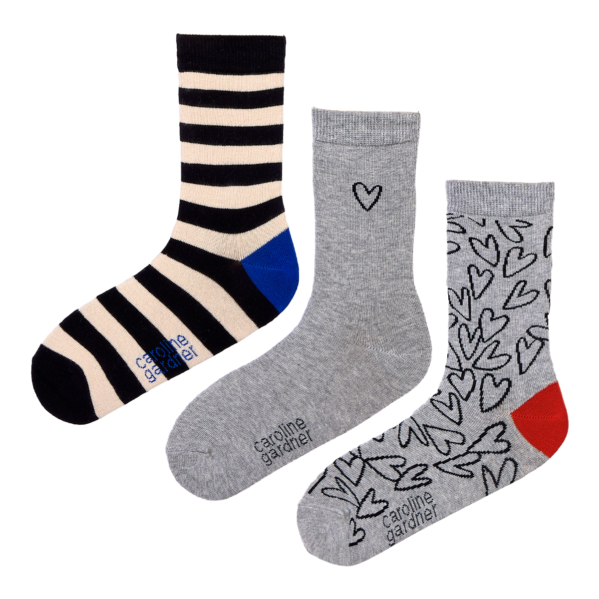 caroline gardner Socks ３足セット LMIX/MONO HEART