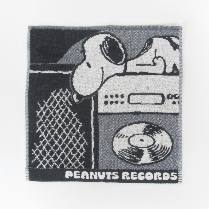 PEANUTS RECORDS ミニタオル　BK