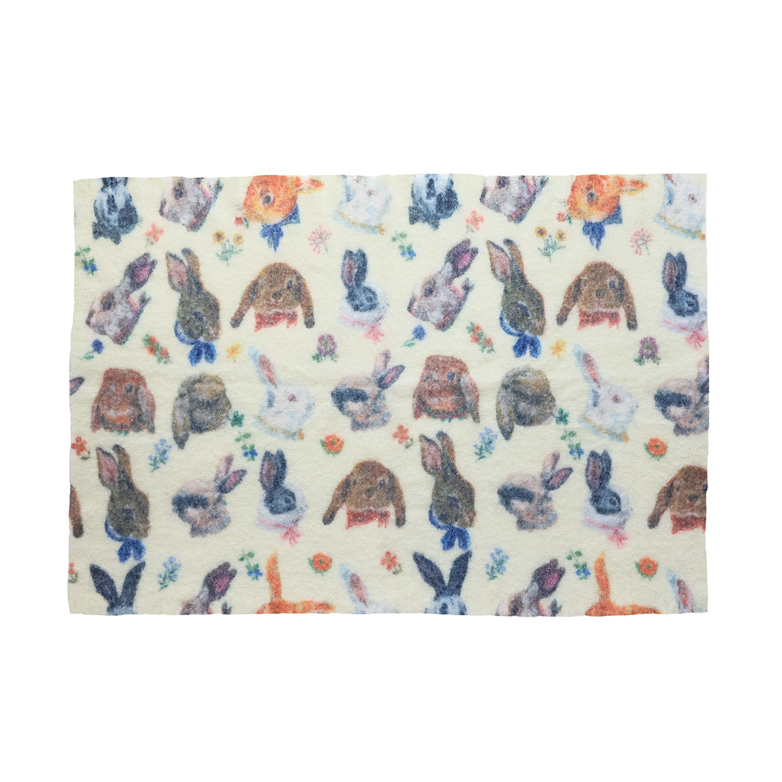 Nathalie Lete Shaggy Blanket/Rabbits