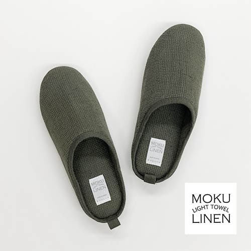 MOKU LINEN ルームシューズM*カーキ