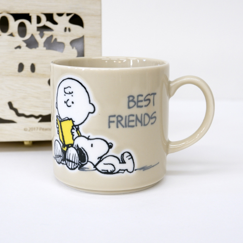 PEANUTS  木箱入りマグ /best friends