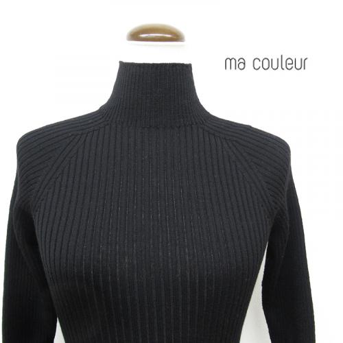 ma couleur　ウォッシャブルwool リブタートルニット　BK040　【日本製】