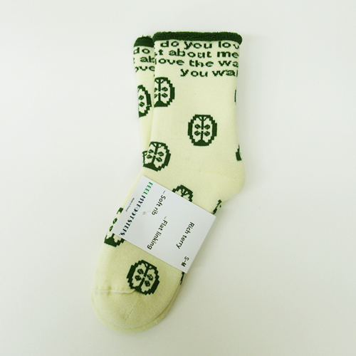 【SALE】rich terry socks / CLOVER cream white