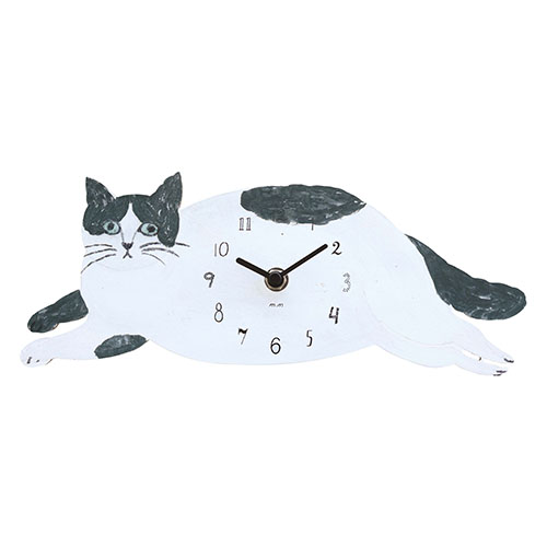 Matsuo Miyuki  Diecut clock    Gray cat