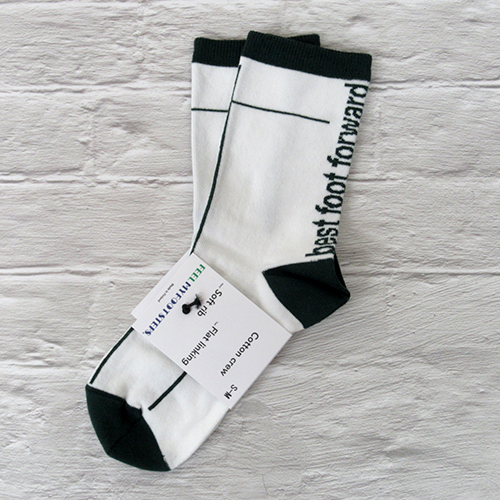 【SALE】cotton crew socks / DRAW A LINE (ホワイト)