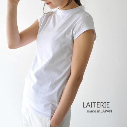 LAITERIE USE天竺　フレンチミドルネックTシャツ　WH01 【日本製】