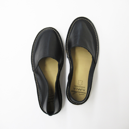 【SALE】AVARCA MENORQUINA エスパ風レザーフラットシューズ　BK(37)