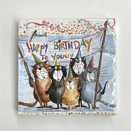 Ambiente ペーパーナプキン　Cats Birthday(20枚入り)