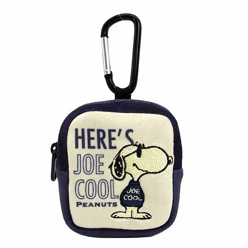 PEANUTS  レトロ JOE COOL カラビナミニポーチWH