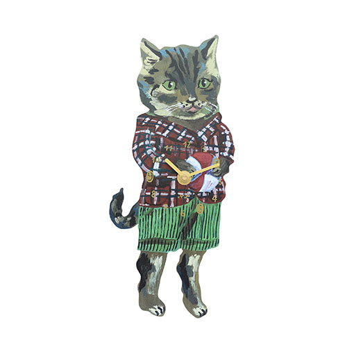 Nathalie  Lete   Diecut clock / Tabby cat