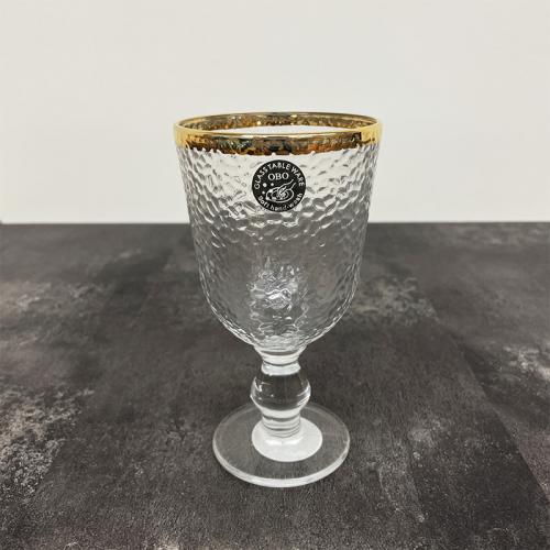 GLASS TABLEWARE OBO GOBLET GOLD RIM