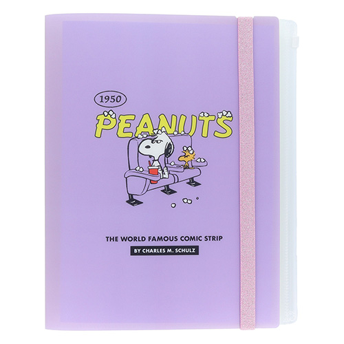 ゴムバンド付クリアファイル5P+ /PEANUTS AMERICAN TASTE 10 バイオレット