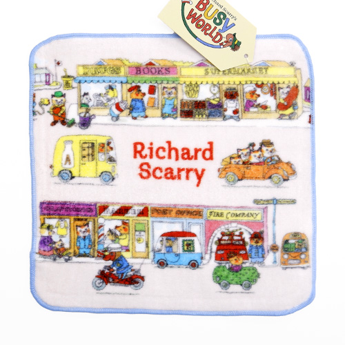 ミニハンドタオル　Richard Scarry /ビジータウンのおおどおり