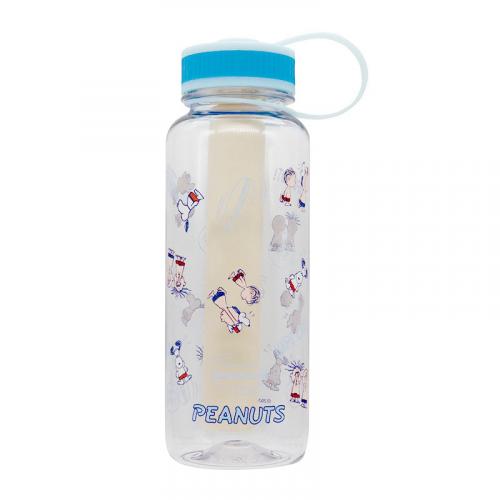 PEANUTS DRINK BOTTLE WITH HANDLE ICE TUBE /CLEAR