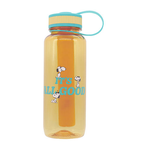 PEANUTS DRINK BOTTLE WITH HANDLE ICE TUBE /ORANGE