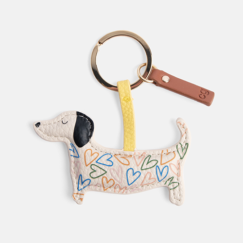 caroline gardner  Key Ring Multi Outline Heart Dog