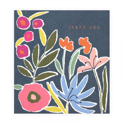 caroline gardner Thank you Card / Navy Floral