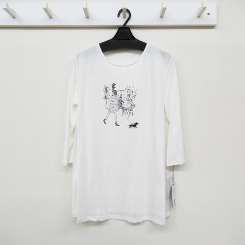 RESPIGHI / チュールスカートガールプリントチュニックTシャツ　WH