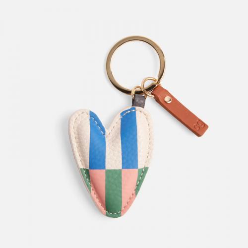 caroline gardner  Key Ring  Multi Stripe Heart