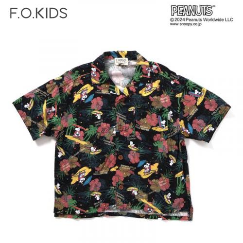 F.O.KIDS  PEANUTS ALOHA SHIRTS BK  100cm