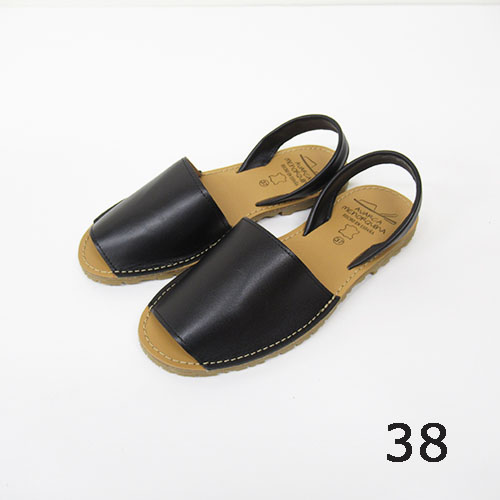 AVARCA MENORQUINA エスパ風レザーサンダル　NEGRO(38)