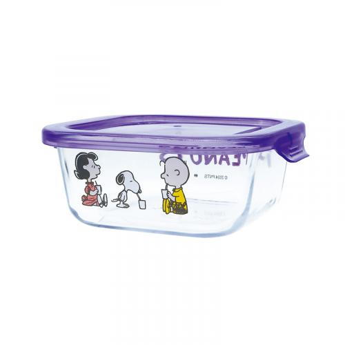 PEANUTS  GLASS CONTAINER /PURPLE(S)