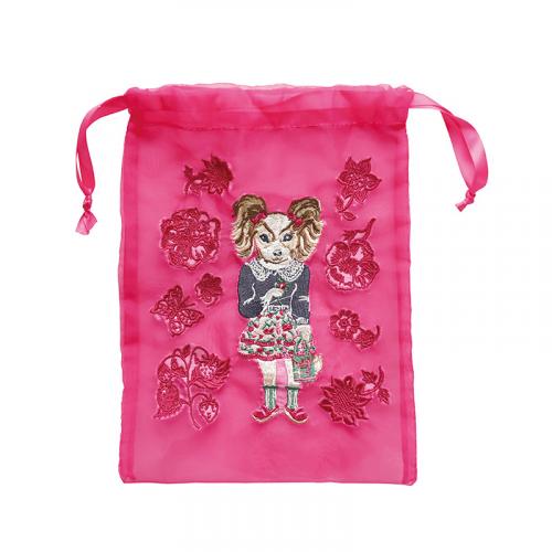 Nathalie Lete Organdy Drawstring pouch /Dog