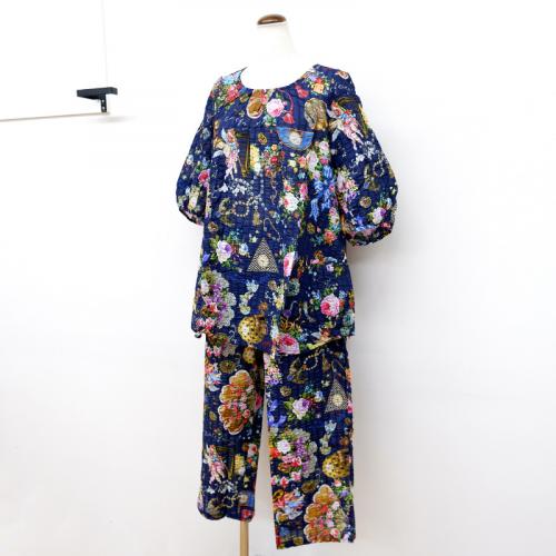 TUNIC / 80ローンパフサッカー　七分袖TP　C紺