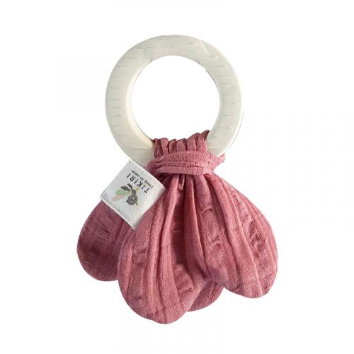 TIKIRI  Natural Rubber Ring Muslin Tie /Dusty Pink