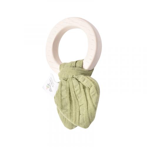 TIKIRI  Natural Rubber Ring Muslin Tie/Olive Green